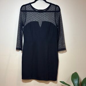 Fraiche by J Black Sheer Yoke Dress, M